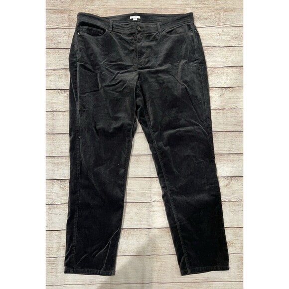 J. Jill Velvet Velour Womens Casual Pants Jeans Gray Cotton Blend Size 16 - Picture 1 of 7